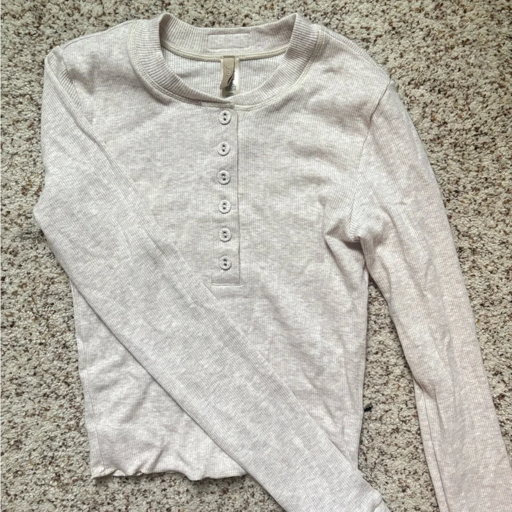 Cream Henley Pajama Set - Picture 3 of 8